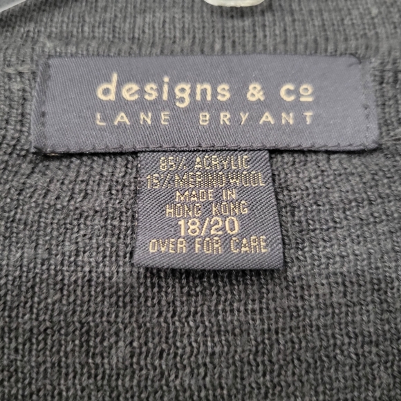 designs & co Lane Bryant Gray Button Up Wool Blend Cardigan Sweater 18/20 Plus - Picture 3 of 3